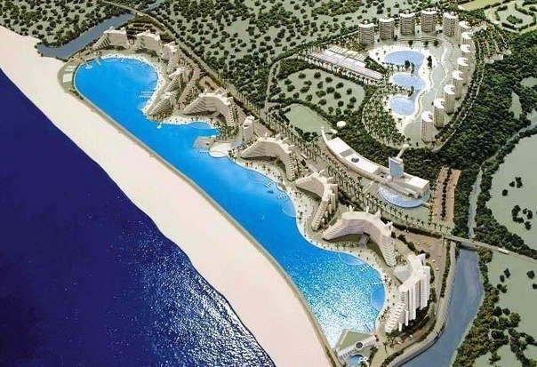 Длина самого большого бассейна в мире — 1 км  Самый большой бассейн в мире построен на курорте Сан Альфонсо дель Мар в Чили. -Y2iDBuCocM